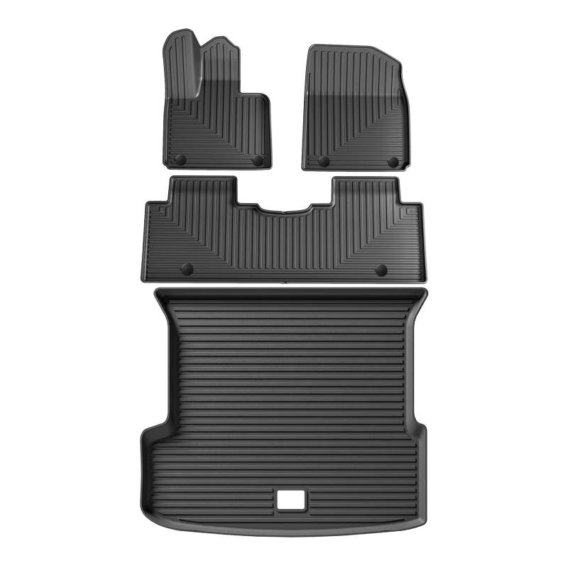 Gtdtixc Auto Interieur Zubehör Für Xpeng G9 2023 2024 2025 Auto Fußmatten Cargo-Liner Trunk Pad 3D Fußmatte Interieurleisten Zubehör(LHD 4pcsPiece) von Gtdtixc