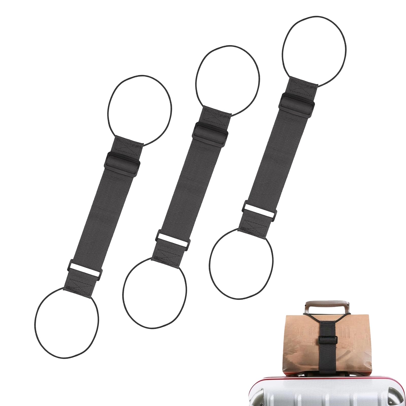 3 Stück Elastische Gurte für Gepäck Tragbarer Gepäckgurt Elastischer Befestigungsgurt für Gepäck Elastischer Befestigungsgurt für Gepäck Schwarz für Befestigung von Reisetaschen an Koffern 3 Stück Elastische Gurte für Gepäck Tragbarer Gepäckgurt Elastischer Befestigungsgurt für Gepäck Elastischer Befestigungsgurt für Gepäck Schwarz für Befestigung von Reisetaschen an Koffern von Guanici