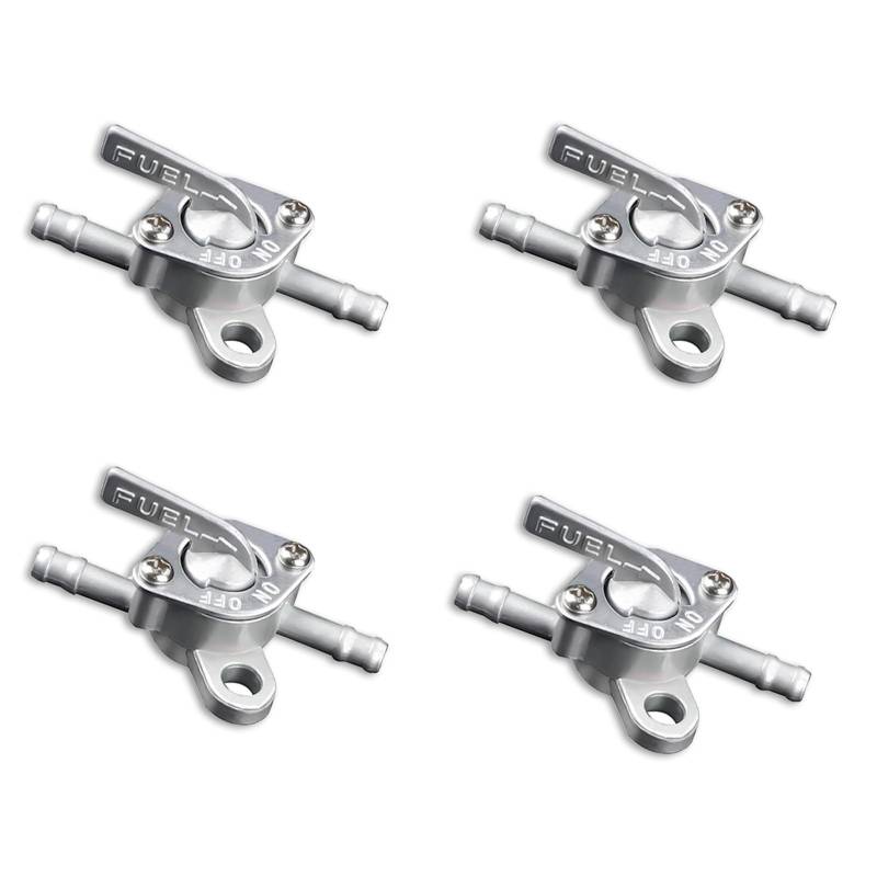 4 Stücke Benzinhahn Motorrad Benzinhahn Universal Kraftstofftank Benzinhahn Schalter Benzin Gas Kraftstoffhahn Tankdeckel Ventilhahn Benzinhahn 6mm für Moped Mofa Motorrad,Dirt Bike und Quad von Guanici