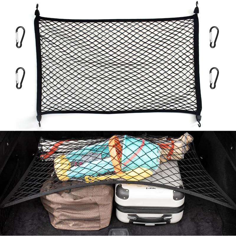 Gepäcknetz Kofferraum Netztasche Kofferraumnetz Gepäcknetz Auto Kofferraumnetz Gepäcknetz Schwarzes Gepäcknetz Auto Gepäcknetz Kommt Mit 4 Karabinern für Die Meisten Automodelle von Guanici