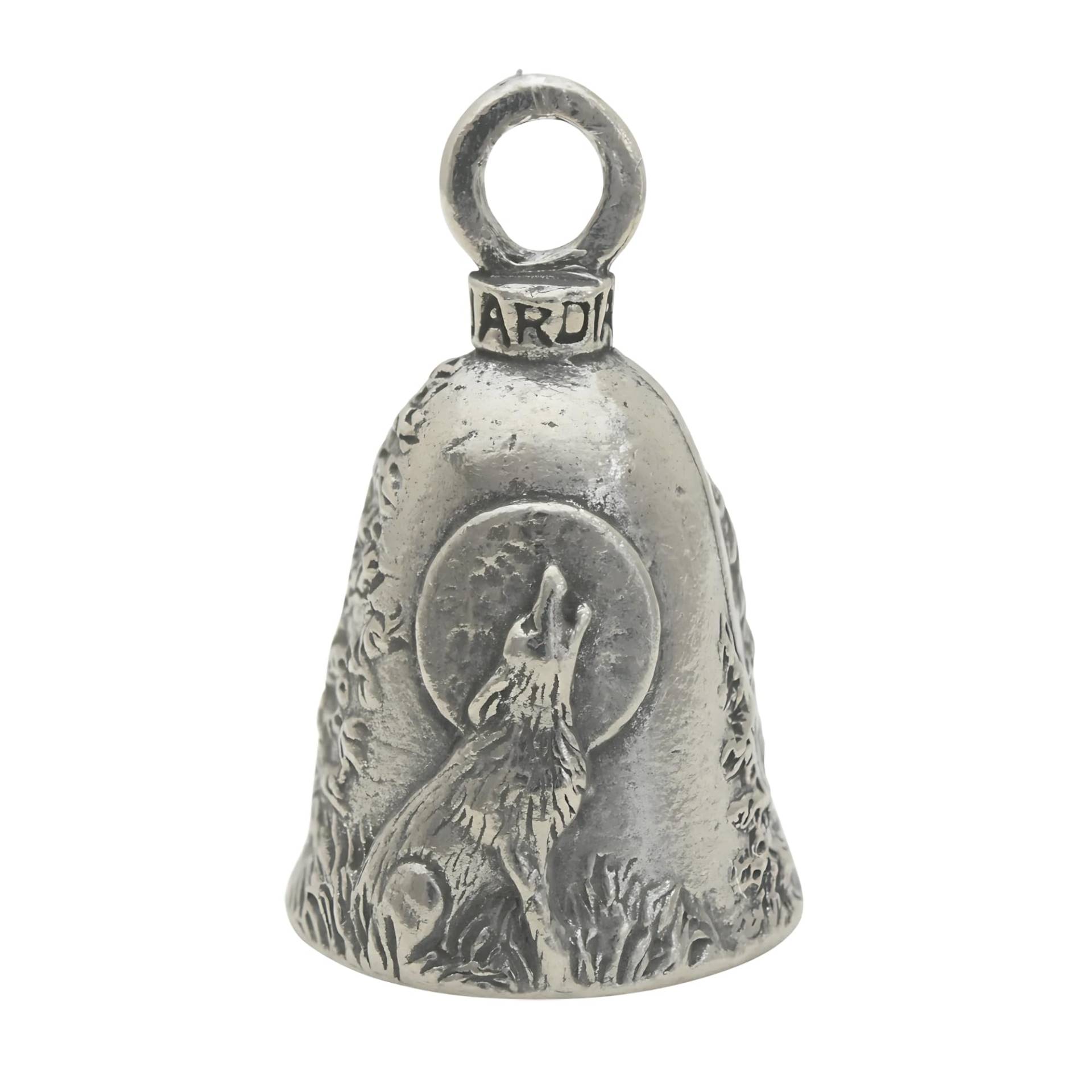 Guardian Bell Glücksglocke mit Schlüsselanhänger und schwarzem Samt-Geschenkbeutel, Motorradklingel, bleifreies Zinn, hergestellt in den USA, heulender Wolf, 4,4 cm Guardian Bell Glücksglocke mit Schlüsselanhänger und schwarzem Samt-Geschenkbeutel, Motorradklingel, bleifreies Zinn, hergestellt in den USA, heulender Wolf, 4,4 cm von Guardian Bell