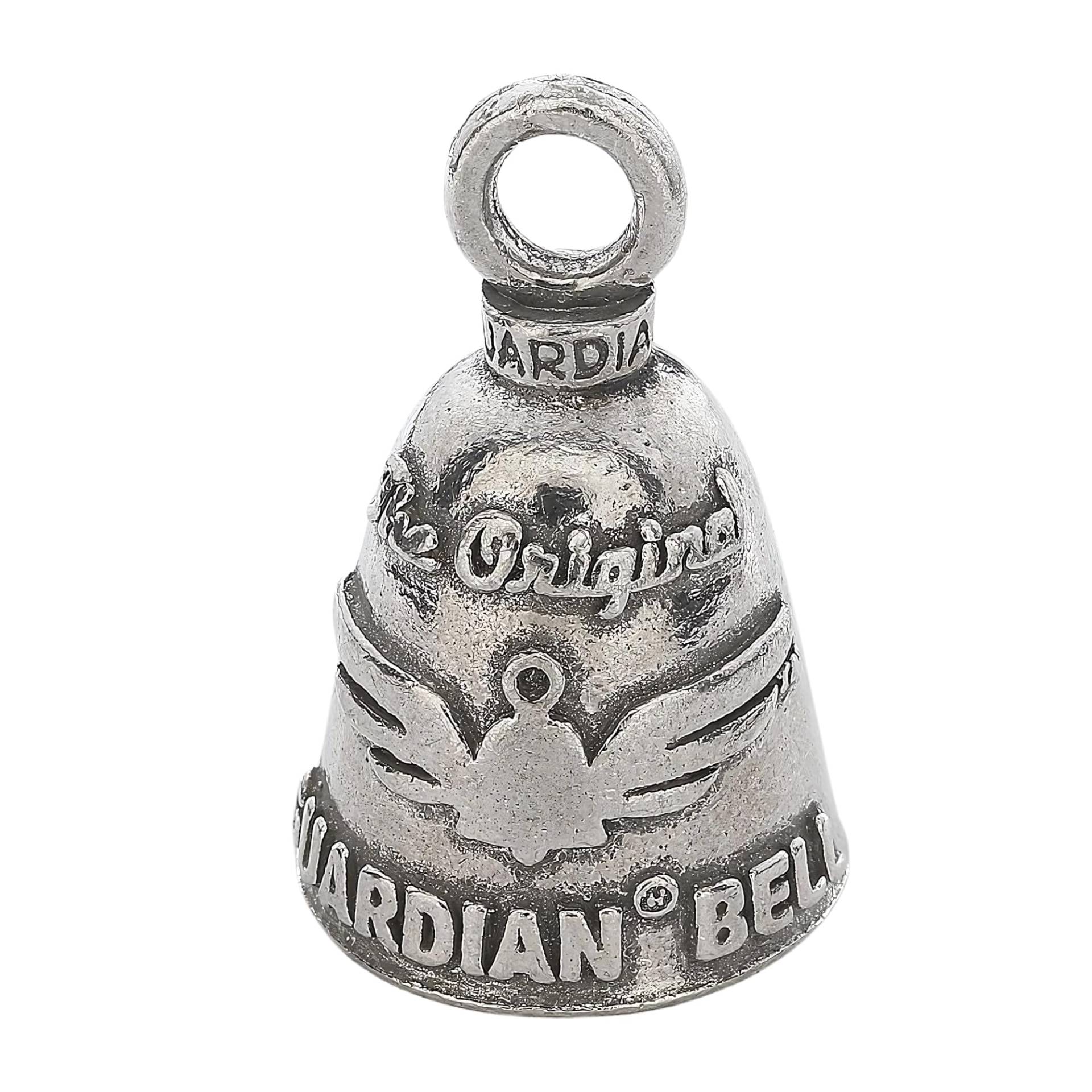 Guardian Bell Originale Glücksglocke mit Schlüsselring & Samtbeutel | Motorradglocke | Bleifreies Zinn | Geschenk für Freunde & Familie | Silber Guardian Bell Originale Glücksglocke mit Schlüsselring & Samtbeutel | Motorradglocke | Bleifreies Zinn | Geschenk für Freunde & Familie | Silber von Guardian Bell