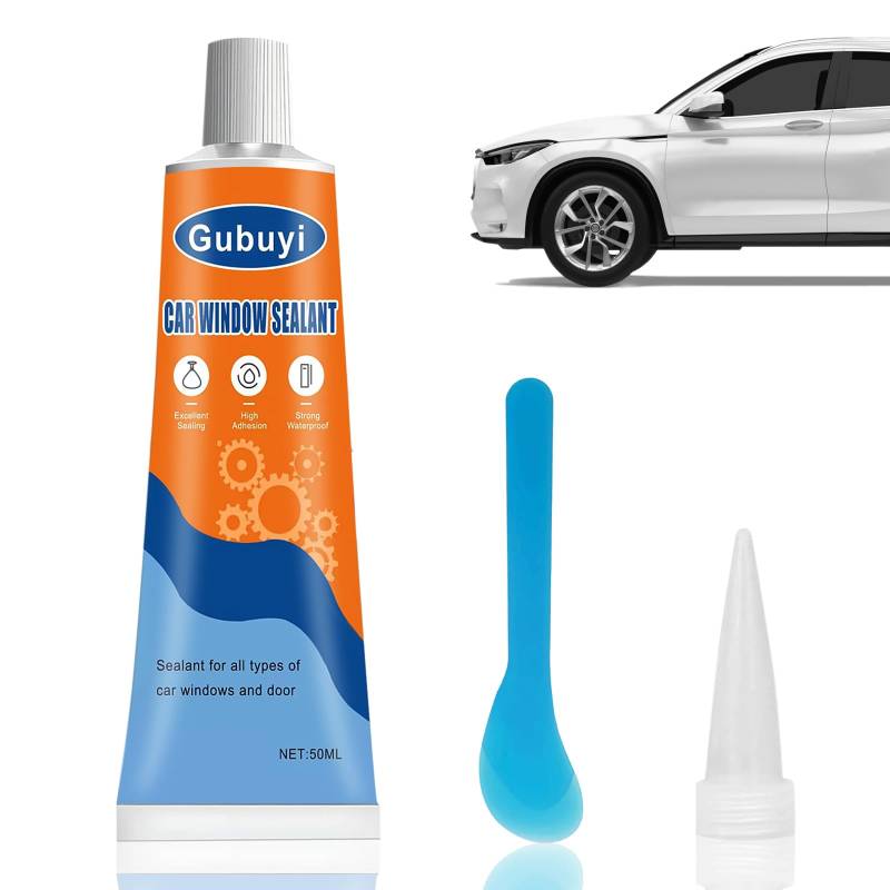 Gubuyi Scheibenkleber Auto,Dichtstoff Schwarz,Silikon Schwarz,Karosseriedichtmasse,Gute Haftung,Hohe und niedrige Temperaturbeständigkeit,Zum Verkleben und Abdichten von Autoscheiben von Gubuyi