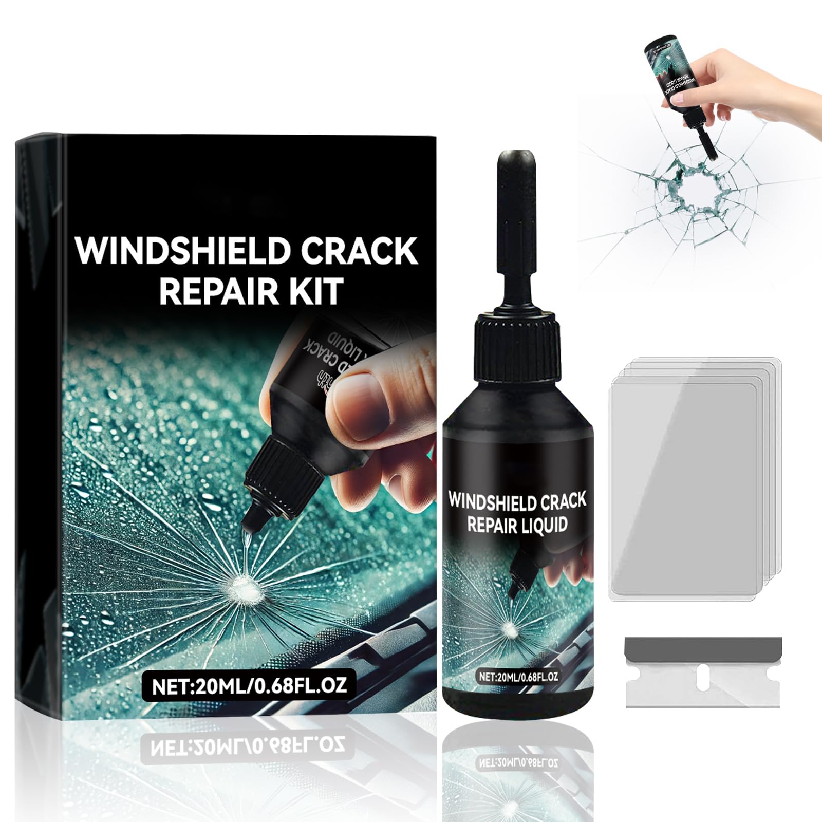 Gubuyi Steinschlag Reparaturset Windschutzscheibe, Glasreparaturflüssigkeit, Windshield Repair kit, Universelles Auto Glas Reparatur Set, Zur Reparatur von Kratzern, Löchern, und Sternförmigen Rissen Gubuyi Steinschlag Reparaturset Windschutzscheibe, Glasreparaturflüssigkeit, Windshield Repair kit, Universelles Auto Glas Reparatur Set, Zur Reparatur von Kratzern, Löchern, und Sternförmigen Rissen von Gubuyi