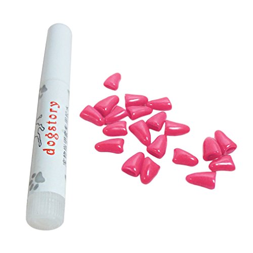 Gugutogo 20 Stücke Hund Anti-scratch Nail Caps Weiche Silikon Pfote Nagel Abdeckung Nagelschützer (Farbe: rosarot) von Gugutogo
