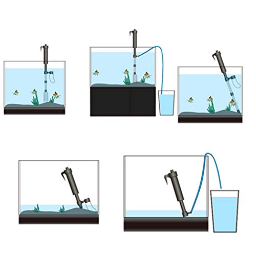 Gugutogo Aquarium Reiniger elektrische Sand Waschmaschine Wasserwechsler Pumpe für Aquarium (Farbe: schwarz & silbrig) von Gugutogo