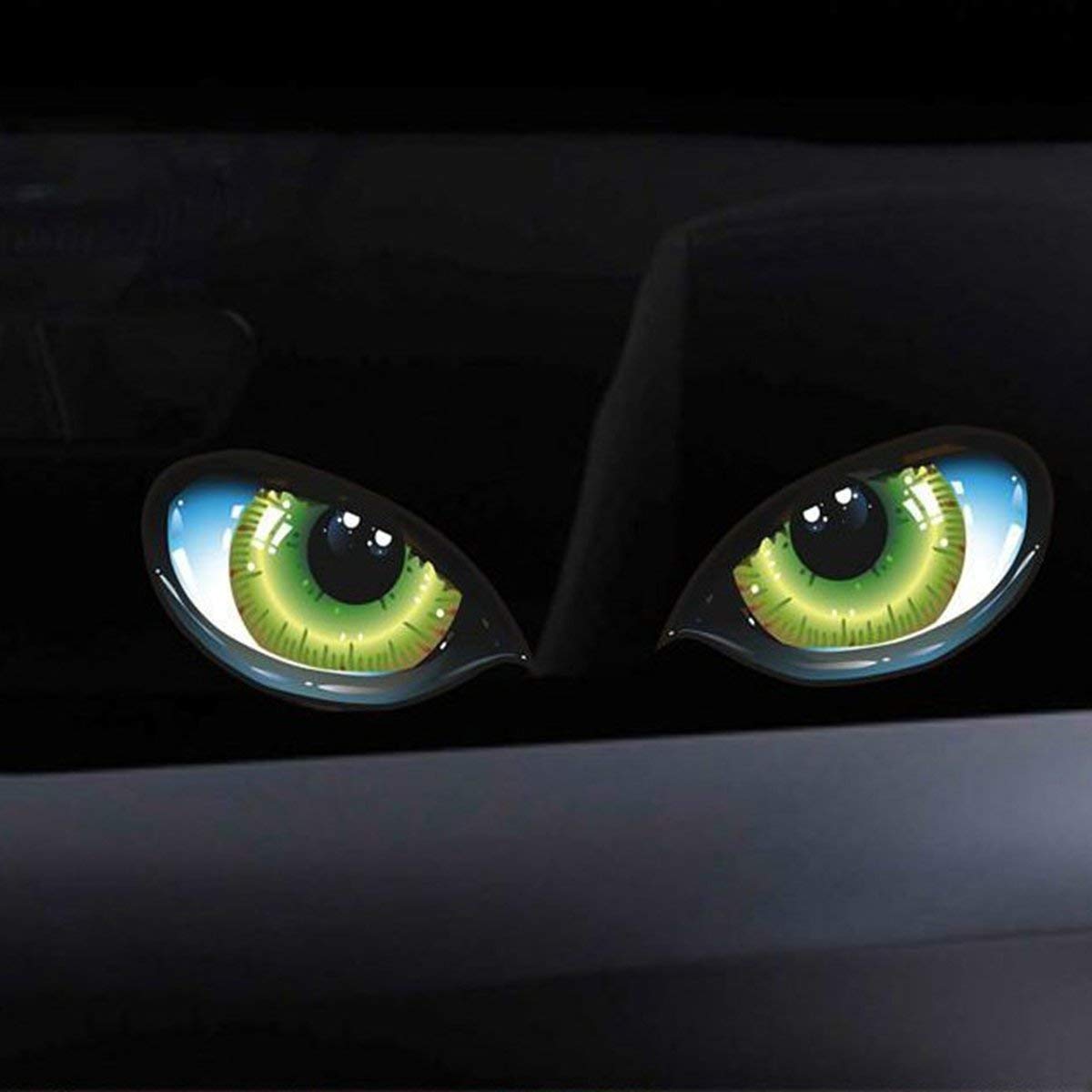 Gugutogo Lustige Design 3D Stereo reflektierende Katzenaugen Muster Auto Aufkleber Auto Seite Kotflügel Auge Aufkleber Selbstklebende Rückspiegel Aufkleber von Gugutogo