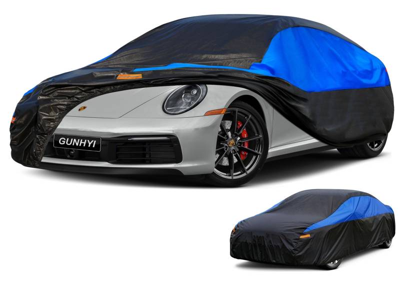 GUNHYI Autoabdeckung Wasserdicht und atmungsaktiv, Vollgarage Autoplane für Porsche 911, CLA, Model 3, BMW 2er, A Klasse, Corolla, Mazda 3 etc. Schutz vor Regen, Sonne und Staub. (450 zu 470 cm) 3L von GUNHYI