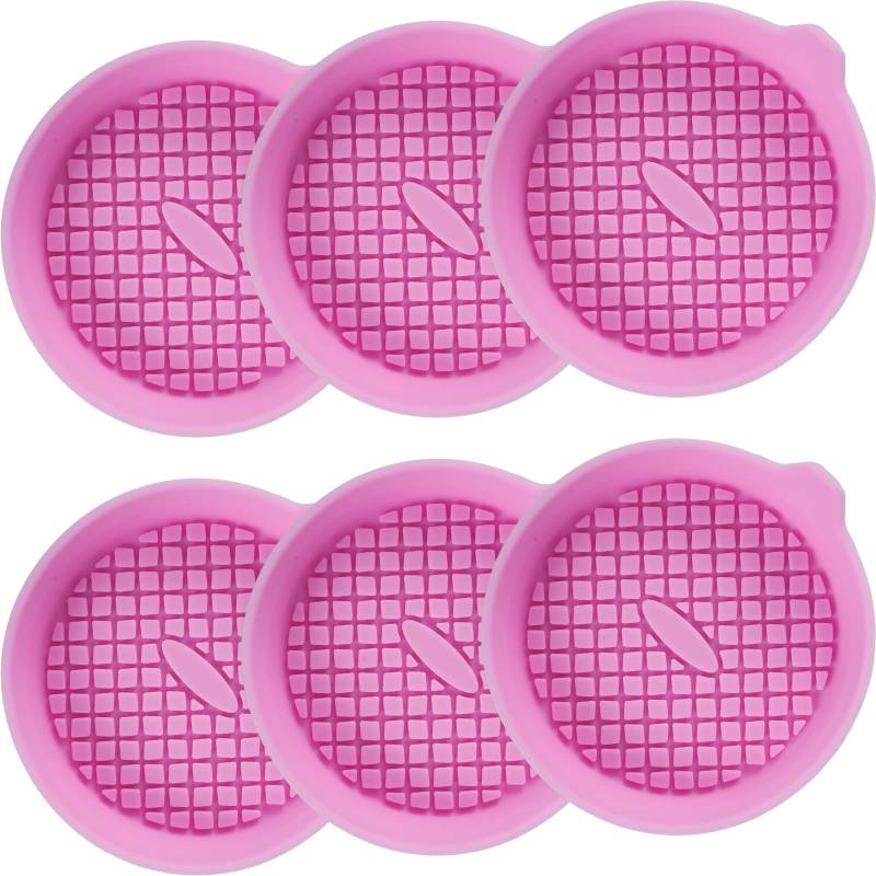 6 Stück Auto Untersetzer,7 cm Universelle rutschfeste Untersetzer,Temperaturbeständig,Waschbar,Auslaufsicher(Rosa) von Guniata