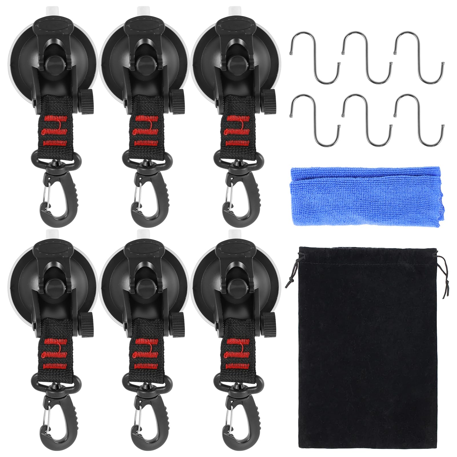 6 Stück Saugnapf Haken Camping,360° Drehbarem Robuste Saughaken Extra Stark,Tragbarer Saugnapf Camping Set mit D-Ring Gurthaken,Multifunktionaler Haken für Auto Seitige Markisen Zelte Wohnmobil(6PCS) 6 Stück Saugnapf Haken Camping,360° Drehbarem Robuste Saughaken Extra Stark,Tragbarer Saugnapf Camping Set mit D-Ring Gurthaken,Multifunktionaler Haken für Auto Seitige Markisen Zelte Wohnmobil(6PCS) von Guniata