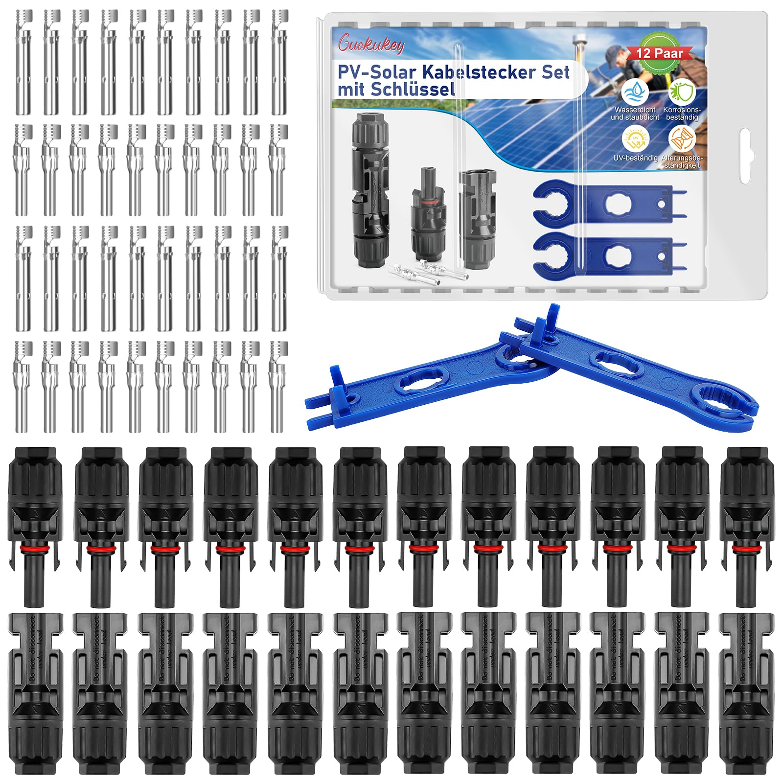12 Paar Solarstecker Satz,Guokukey PV Solar Stecker Männlich/Weiblich Steckers Solaranlage Solarpanel Kabelstecker,IP67 Solar Verbinder Photovoltaik Steckverbinder für 2.5/4/6 mm² 12 Paar Solarstecker Satz,Guokukey PV Solar Stecker Männlich/Weiblich Steckers Solaranlage Solarpanel Kabelstecker,IP67 Solar Verbinder Photovoltaik Steckverbinder für 2.5/4/6 mm² von Guokukey