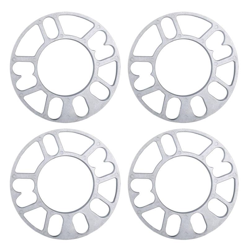 4pcs Autos Spurverbreiterungen, 4/5 Löcher Rad Distanzscheiben, Aluminium Legierung Distanzscheiben Scheibe, Radabstandshalter Unterlegscheiben Platte (3mm) von Guozyly