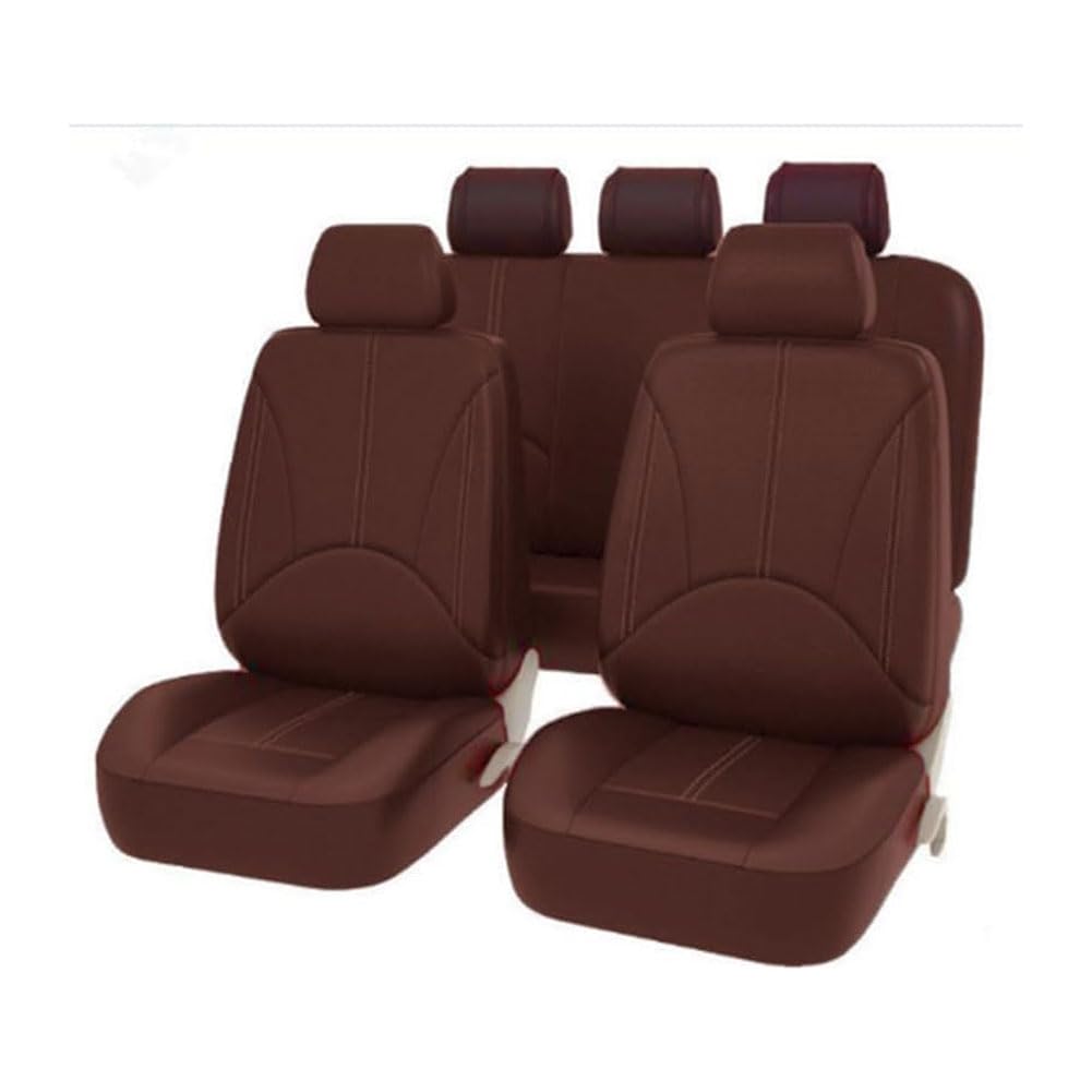 GuriDo Auto-Sitzbezug füR Nissan X-Trail T33 2021-2023, Leder Komplett-Set Sitzbezug Wasserdicht Autositzschoner Innere ZubehöR,I/Coffee von GuriDo