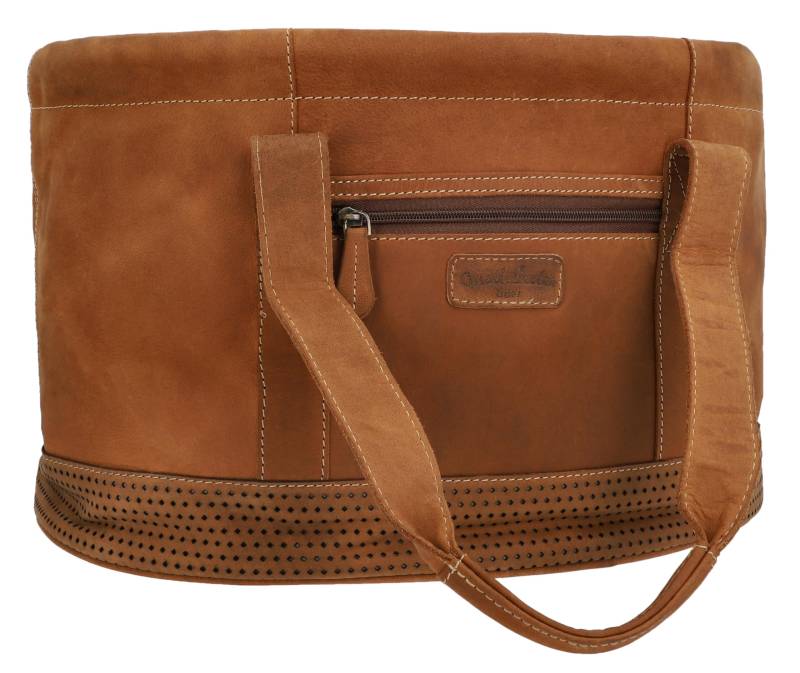Gusti Fahrradkorb Leder - Egan B. Fahrradtasche Korbtasche abnehmbar Korb Henkeltasche Picknickkorb Lenkertasche mit Canvas Beige kompatibel mit KlickFix ohne Adapter von Gusti