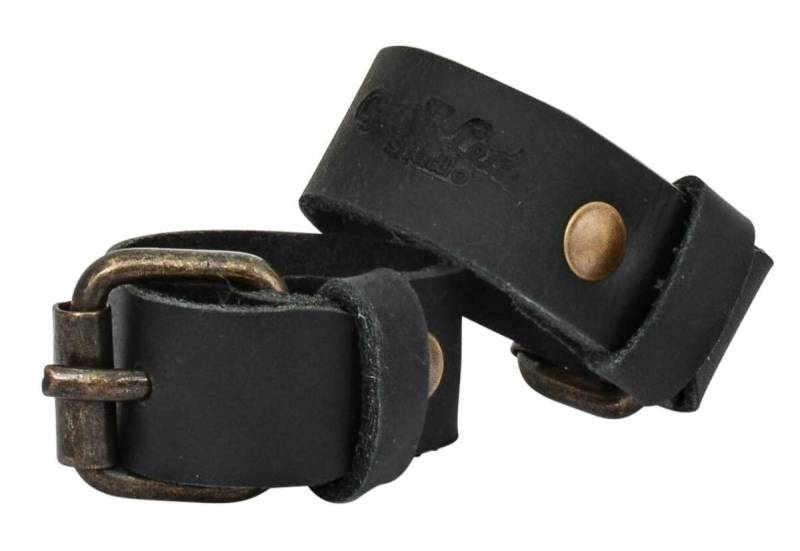 Gusti Lederriemen Leder - Mathias 40cm 2er Set Schnallriemen Spannriemen Riemen Schnalle kurzer Ledergurt Befestigung Pack 2 Stück von Gusti
