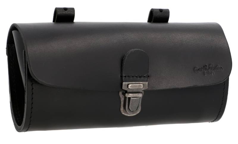 Gusti Satteltasche Leder - Raymond P. Damen und Herren Fahrradtasche Zubehör Fahrrad Diebstahlsicherung Sattel Vintage Retro Diebstahlsicher Schwarz von Gusti