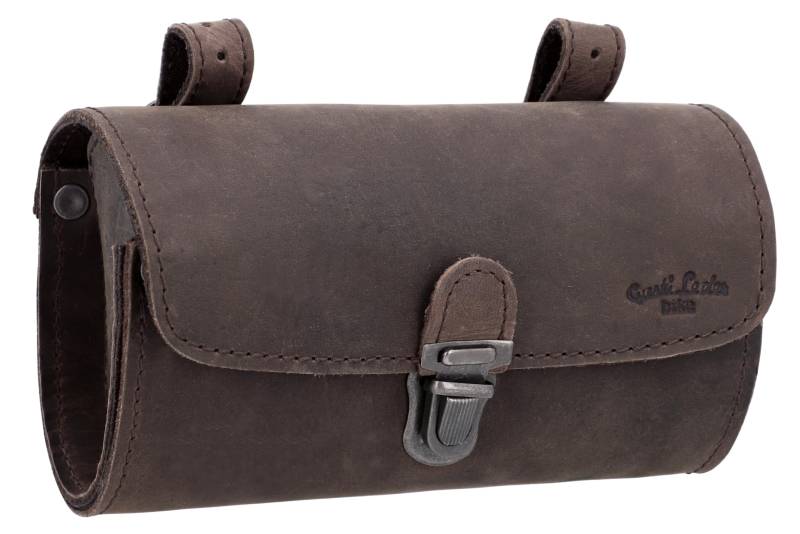 Gusti Satteltasche Leder – Wolfgang L. – Kleine Fahrradtasche Leder für Sattel, Lenker oder Gepäckträger – Praktische Retro Fahrradtasche von Gusti