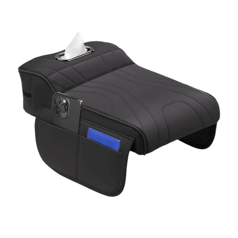 Gvblkq Center Console Cover, Auto Armrest Protector Pad, Leather Material, Cushioned Car Armrest Cover, Anti-Slip Wear-Resistant Design, Fit for Most Vehicles, 12.5x7.5 In, 1 Piece von Gvblkq