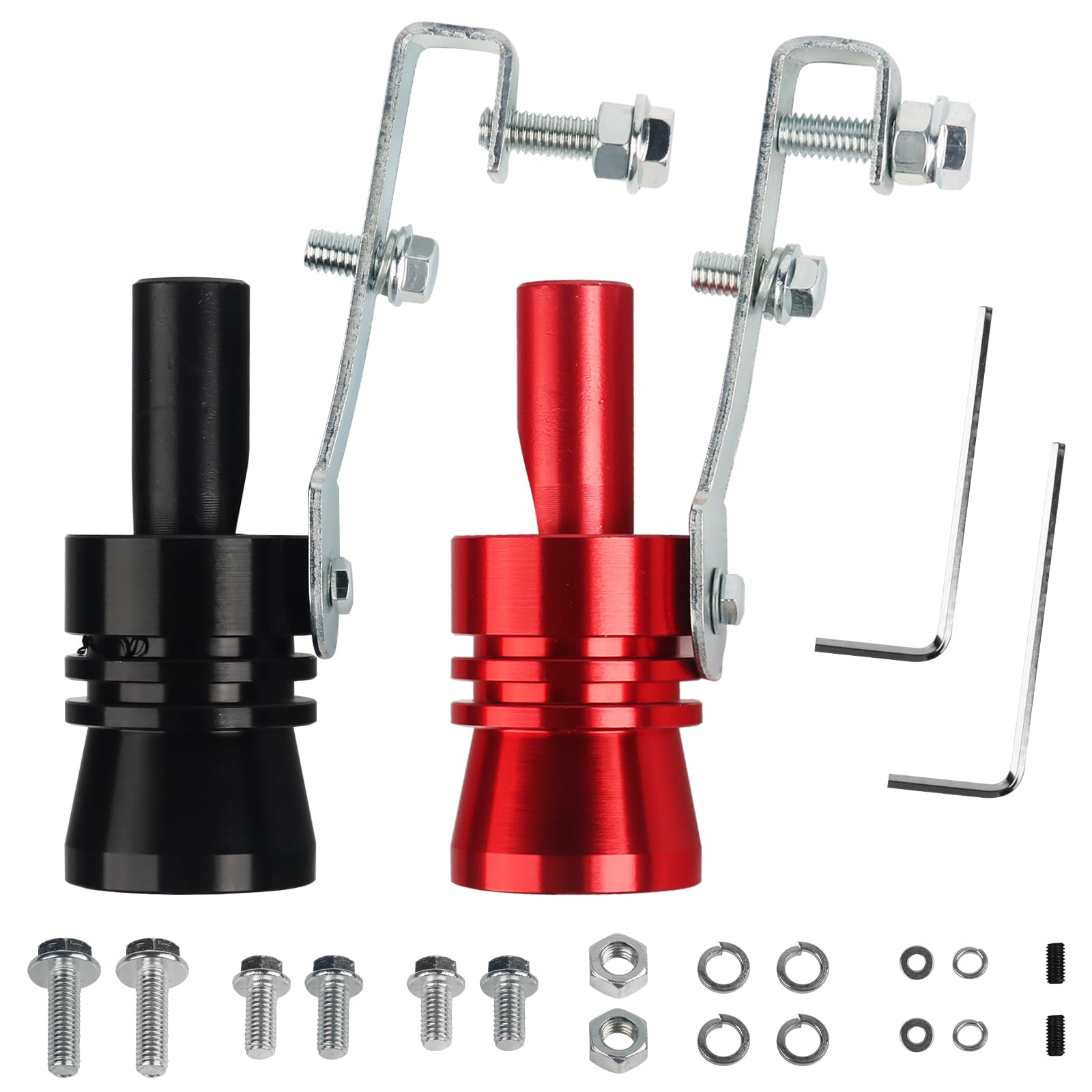 2Pcs Auspuff Sound Booster, Turbo Sound Simulator Pfeife, Gxhong Aluminiumlegierung Auto Turbo Sound Auspuff XL, Auspuff Whistle Rohr, Rot und Schwarz, für Autos, Motorräder 2Pcs Auspuff Sound Booster, Turbo Sound Simulator Pfeife, Gxhong Aluminiumlegierung Auto Turbo Sound Auspuff XL, Auspuff Whistle Rohr, Rot und Schwarz, für Autos, Motorräder von Gxhong