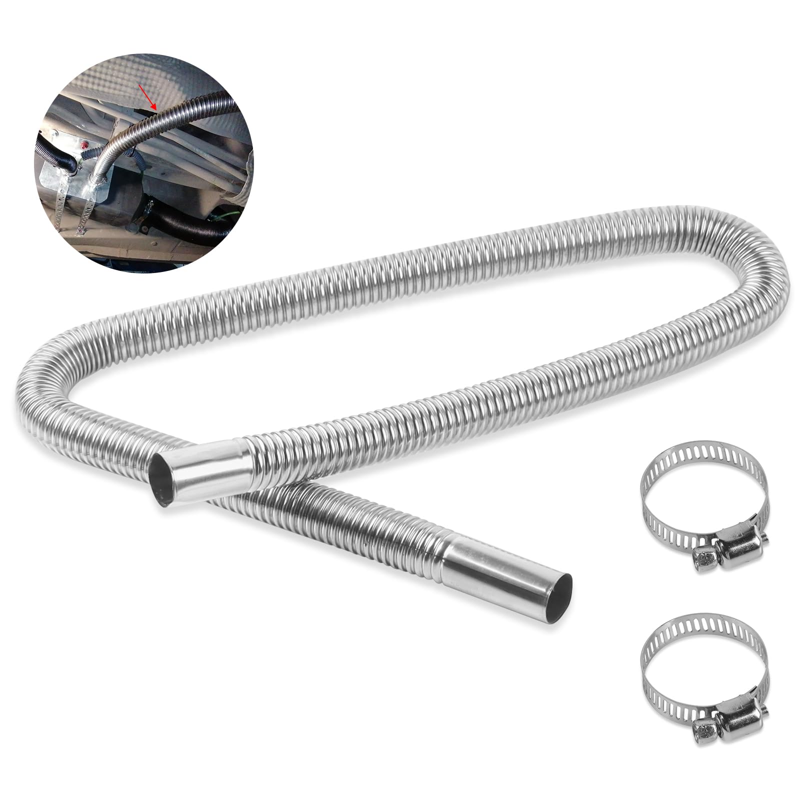 Auspuff Standheizung Abgasrohr Standheizung, Gxhong Auto Edelstahl Abgasrohr, 1M Auto Edelstahl Standheizung Metallschlauch Abgasschlauch Stromerzeuger mit 2 Edelstahlklammern Auspuff Standheizung Abgasrohr Standheizung, Gxhong Auto Edelstahl Abgasrohr, 1M Auto Edelstahl Standheizung Metallschlauch Abgasschlauch Stromerzeuger mit 2 Edelstahlklammern von Gxhong