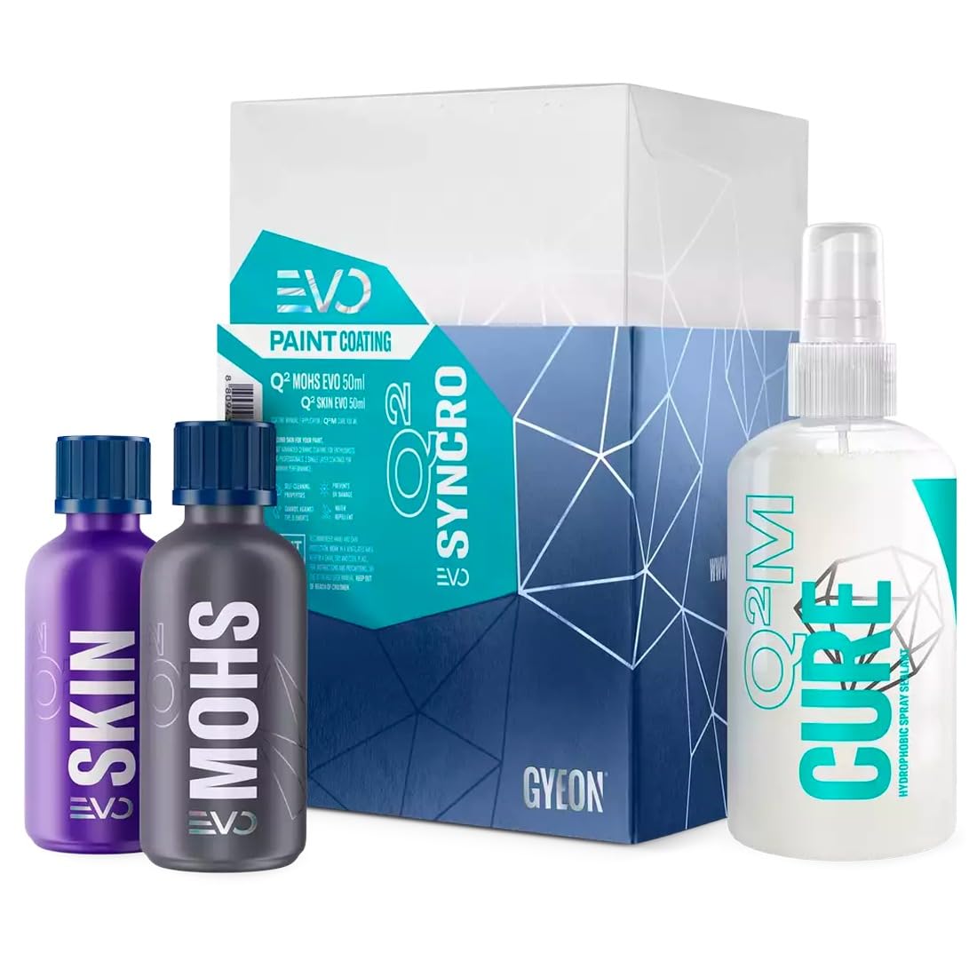 GYEON Q² Syncro EVO - Fortschrittliches zweistufiges Keramiklackbeschichtungssystem - Inklusive Basislack, Decklack, Wartungsspray & Applikator - Hochglanz-Finish & langanhaltender Schutz - GYEON Q² Syncro EVO - Fortschrittliches zweistufiges Keramiklackbeschichtungssystem - Inklusive Basislack, Decklack, Wartungsspray & Applikator - Hochglanz-Finish & langanhaltender Schutz - von GYEON