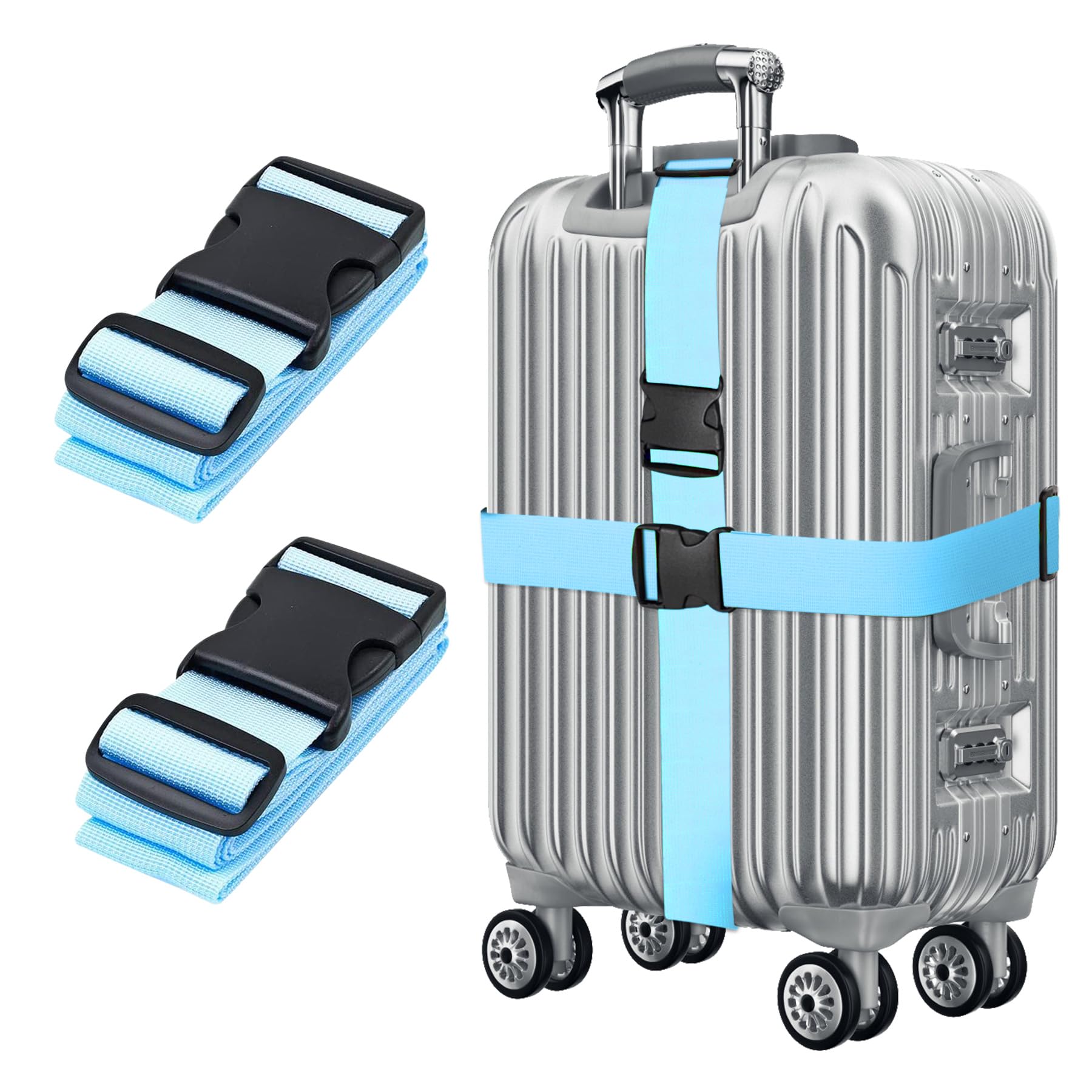 Blau Koffergurt Koffer Band 195cm Gepäckgurt Lang Koffer Gepäckgurte Kofferband Gurt mit klickverschluss Kofferbänder 2er Set Verstellbare Koffer Gepäckgurte Luggage Strap für Koffer Blau Koffergurt Koffer Band 195cm Gepäckgurt Lang Koffer Gepäckgurte Kofferband Gurt mit klickverschluss Kofferbänder 2er Set Verstellbare Koffer Gepäckgurte Luggage Strap für Koffer von Gyxcelc