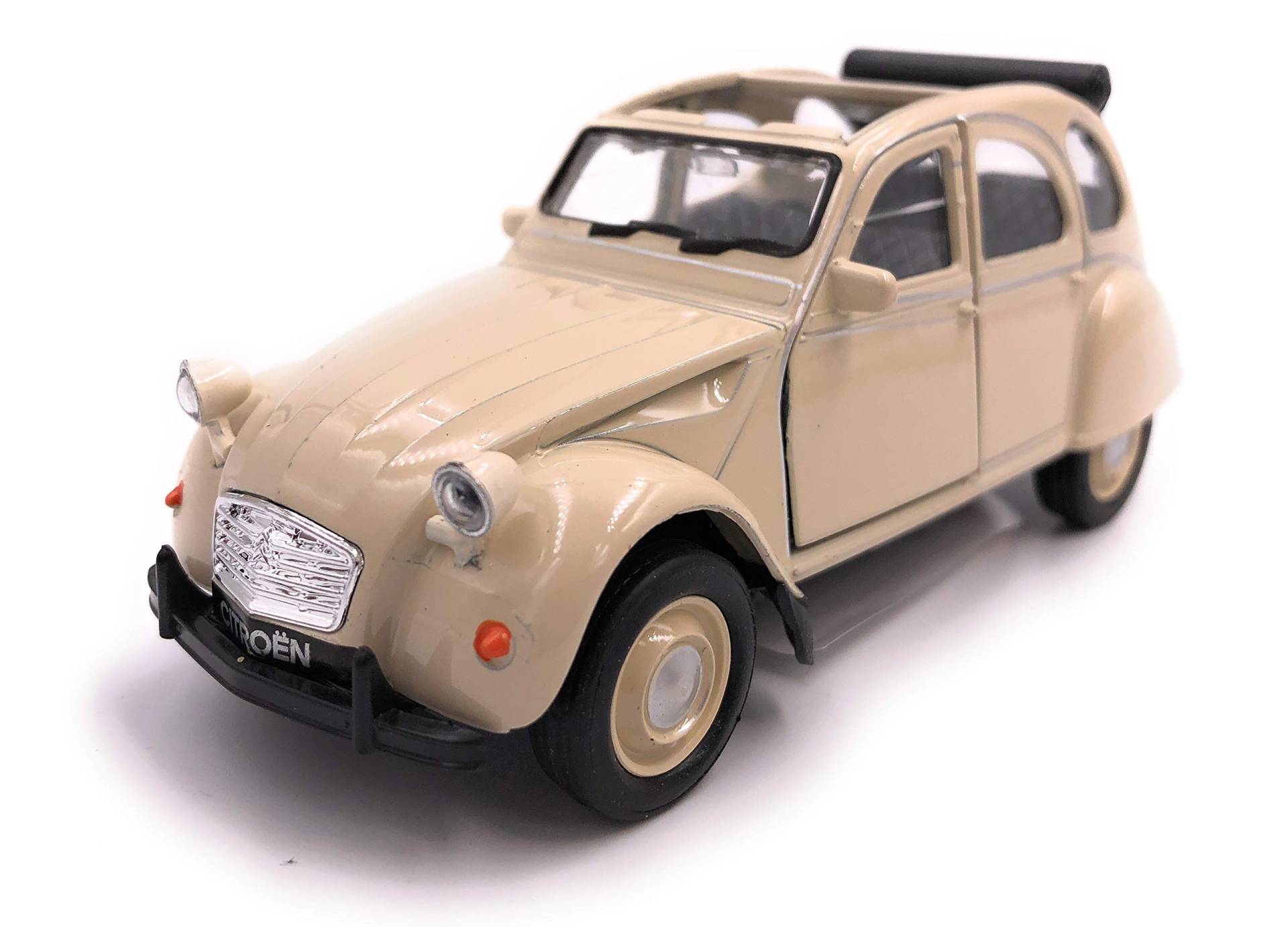 H-Customs 2CV Cabrio Modellauto Auto Lizenzprodukt 1:34-1:39 Beige Offen von H-Customs