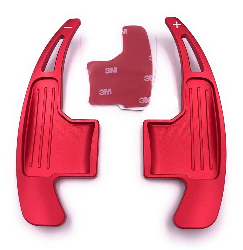 H-Customs Schaltwippen Verlängerung Shift Paddle kompatibel mit Mustang 15-17 eloxiert Rot von H-Customs