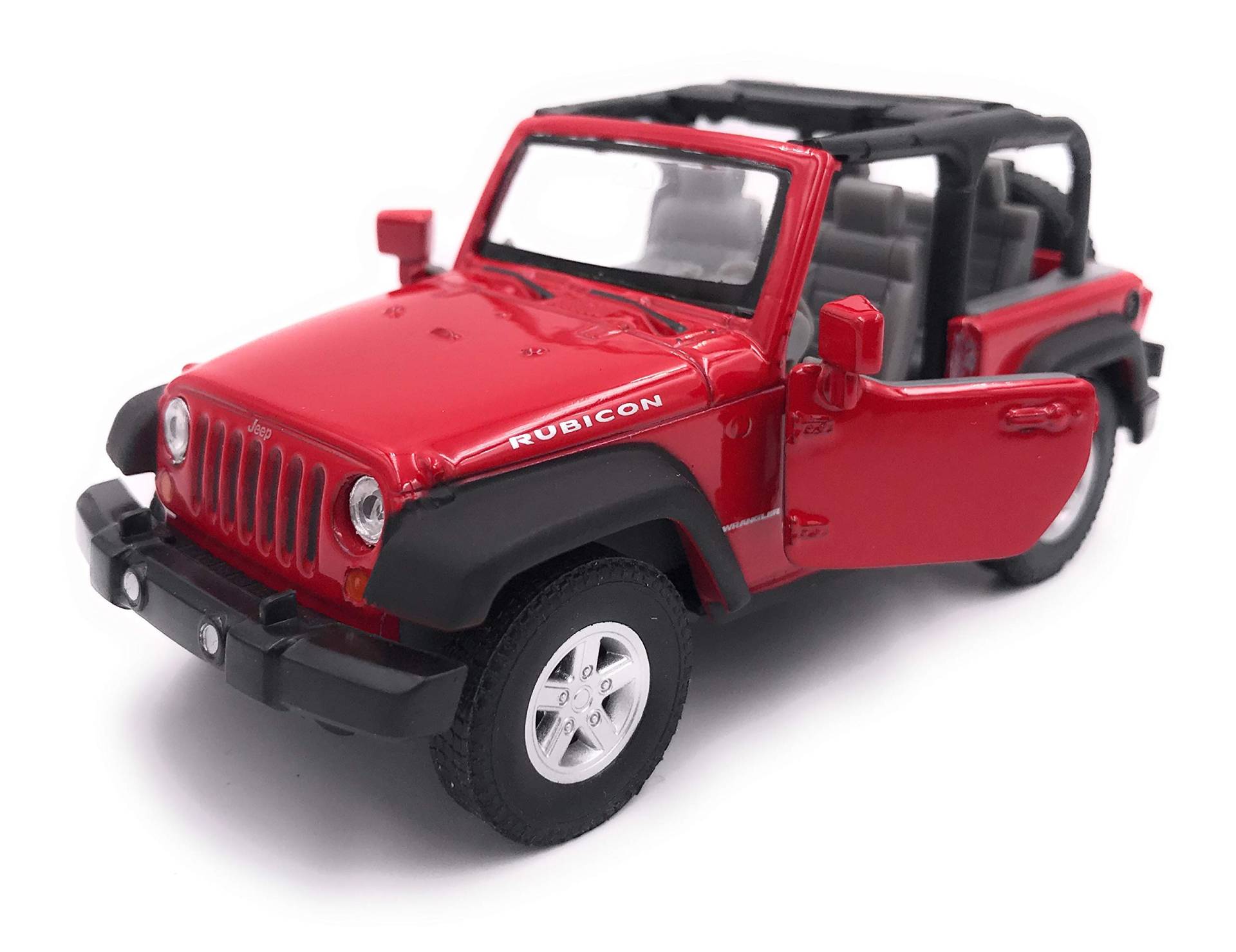 H-Customs Jeep Wrangler Rubicon Modellauto Auto Lizenzprodukt 1:34-1:39 rot offen von H-Customs