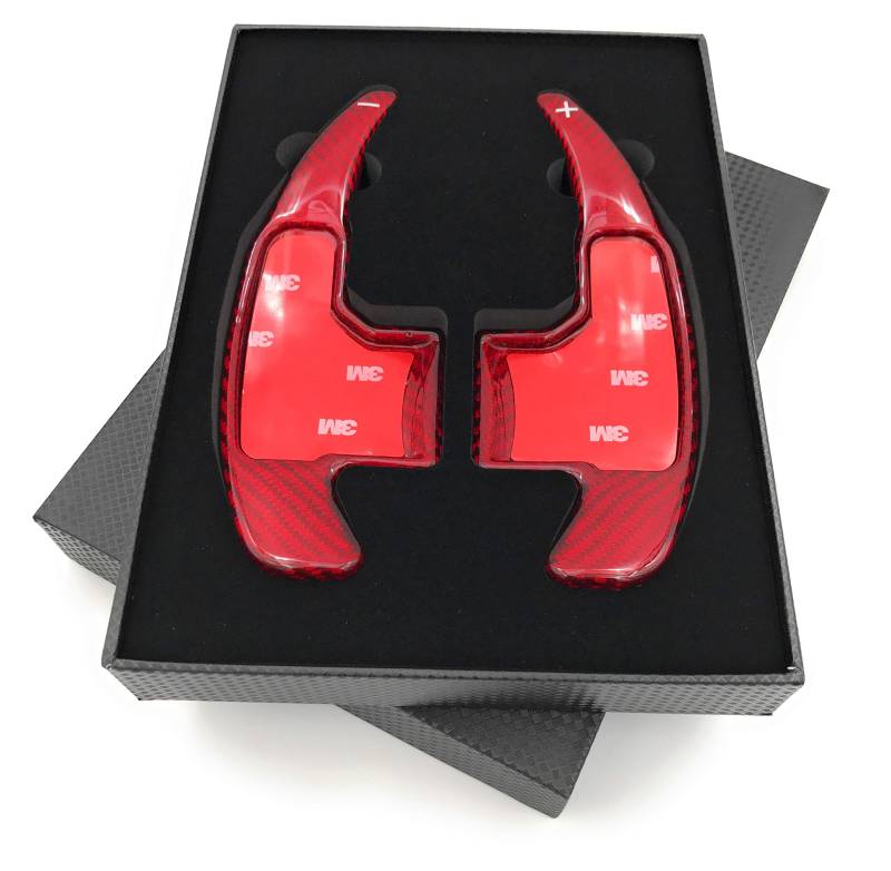 H-Customs Schaltwippen Shift Paddle aus echtem Fiberglass 2015-2020 kompatibel mit Mustang/Rot von H-Customs
