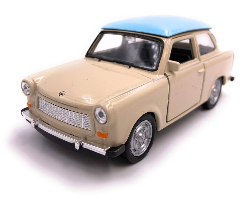 H-Customs Trabant Trabi Modellauto Auto Lizenzprodukt 1:34-1:39 Braun/Weiß von H-Customs