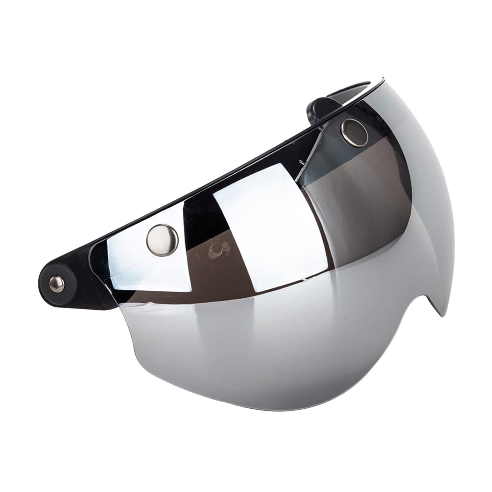 H HILABEE Universal Windproof 3-Snap Motorradhelm Visier vorne Flip Up Visier Windschutzscheibe Objektiv für Motorradhelm Sonnenbrille- Silber von H HILABEE
