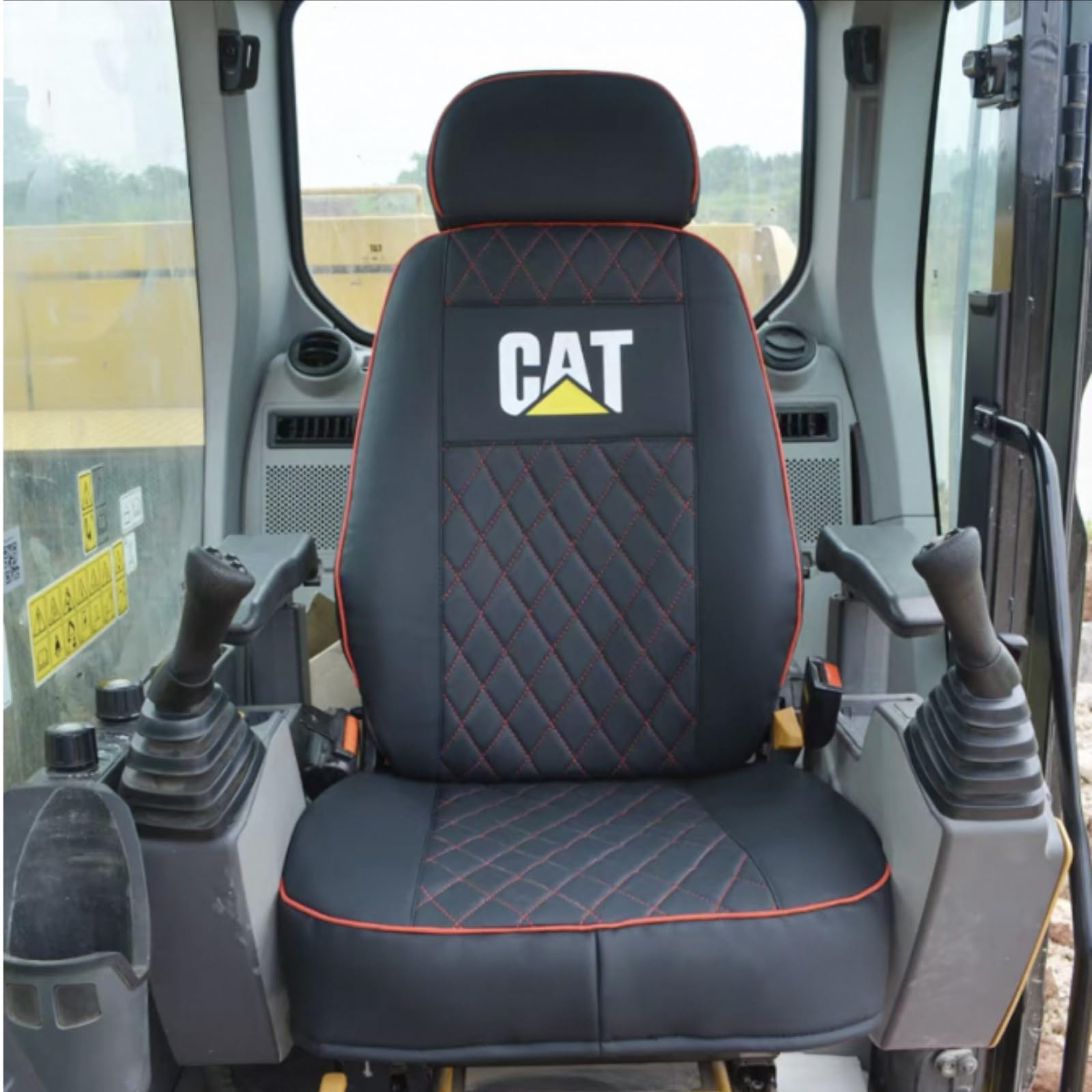 H-QUNING Sitzkissen für Bagger, vollständig umrandet, passgenau für CAT 320C, 313, 323, 326, 330, 350, 349D Modelle (Typ 2, 315F) von H-QUNING