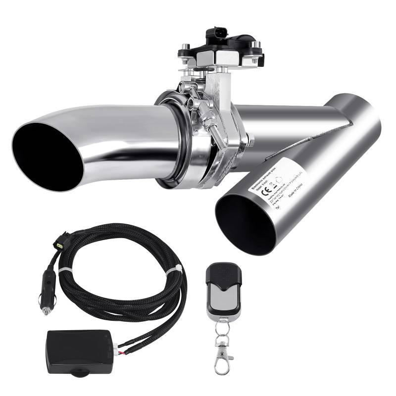 H-YEEU 3" 76mm Edelstahl Elektrische Auspuff Endschalldämpfer Ventilschalter System Kit mit Fernbedienung von H-YEEU