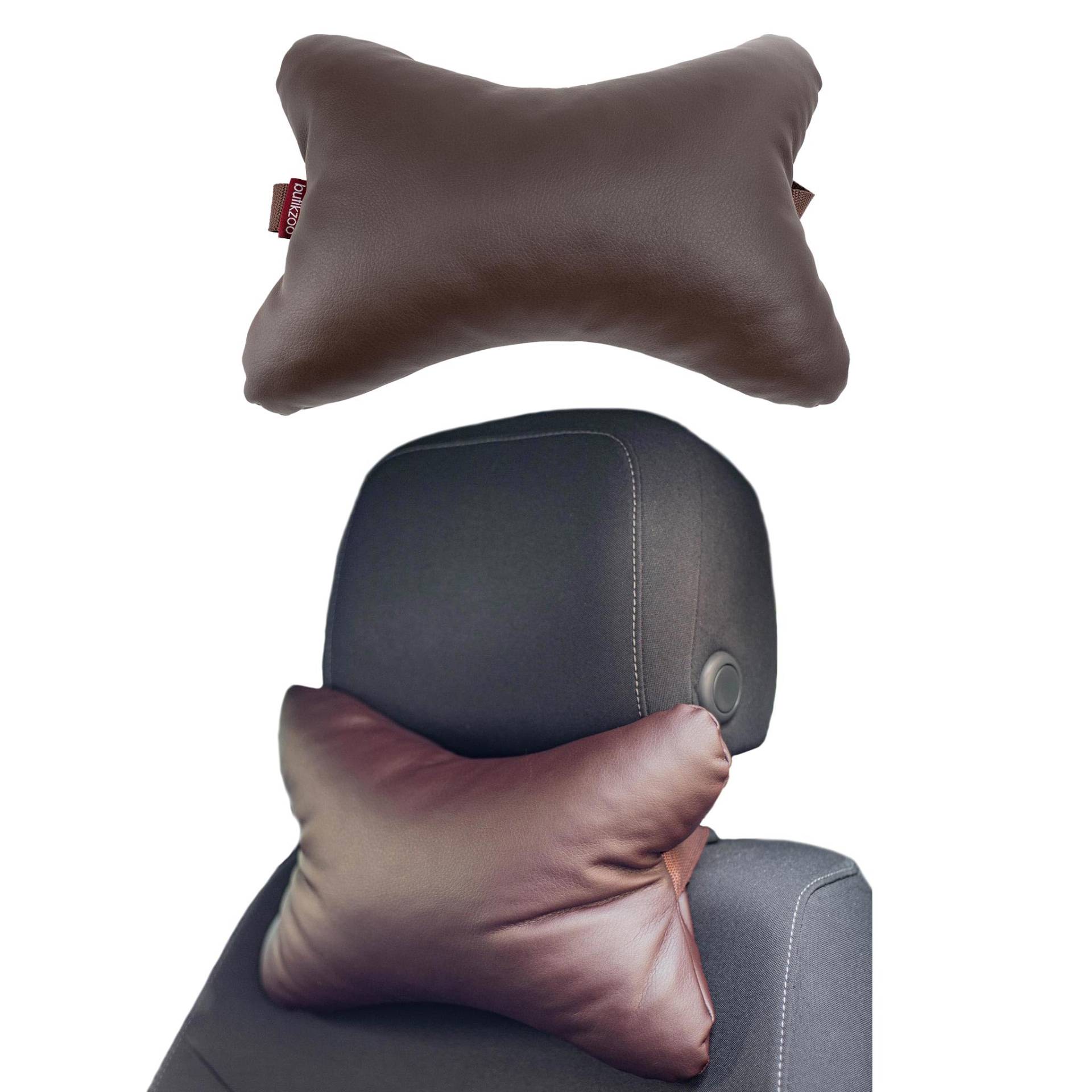 2er Set Auto Nackenkissen | Gaming Stuhl kissen | Kopfstütze Für Autositz | Reisekissen aus Kunstleder | Bequemes und wasserfestes Kissen für unterwegs | Farbe: Braun 2er Set Auto Nackenkissen | Gaming Stuhl kissen | Kopfstütze Für Autositz | Reisekissen aus Kunstleder | Bequemes und wasserfestes Kissen für unterwegs | Farbe: Braun von H&F Heimtextilien
