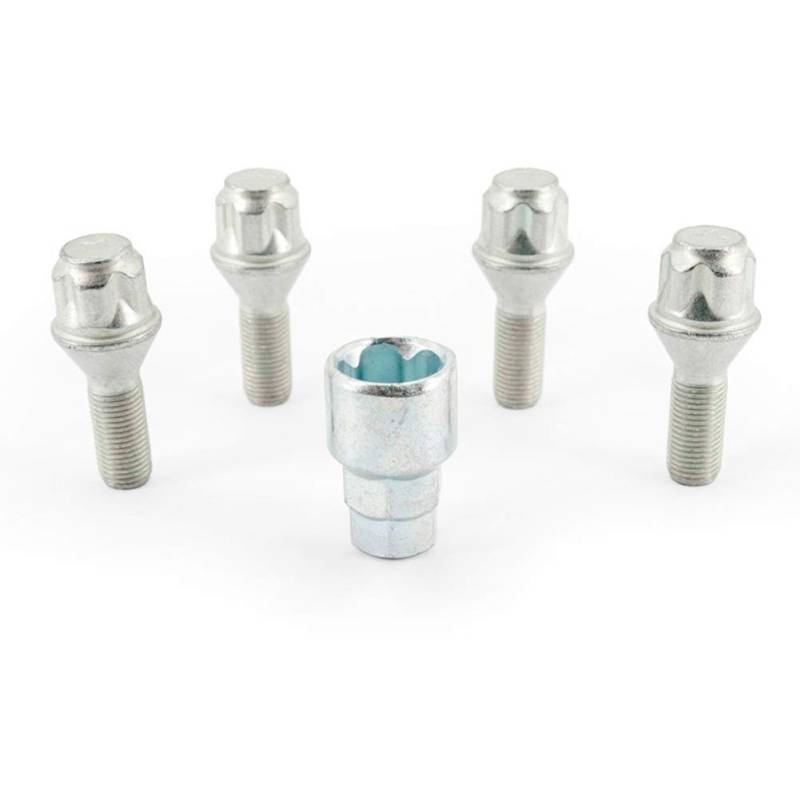 H&R Felgenschloss-Set M12x1.25x26mm Kegelbund - 4 Felgenschloss-Schrauben inkl. Adapter von H&R