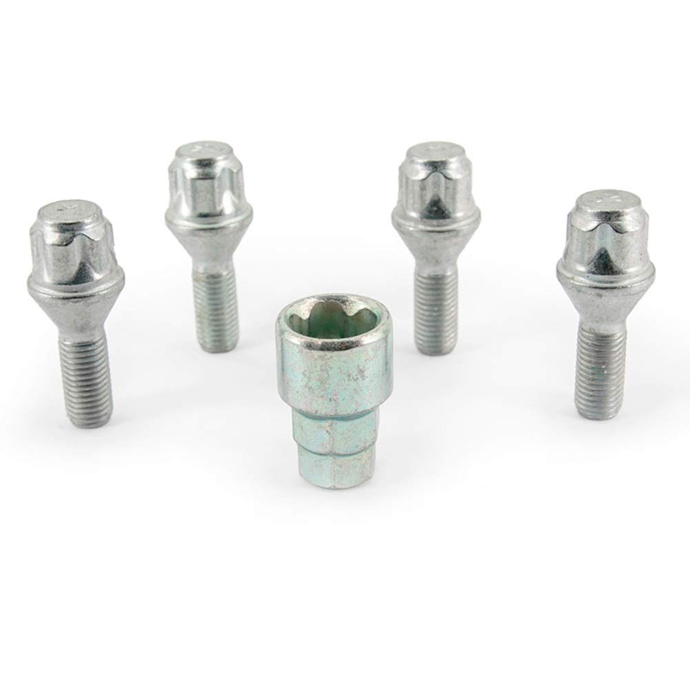 H&R Felgenschloss-Set M12x1.50x26mm Kegelbund - 4 Felgenschloss-Schrauben inkl. Adapter, Silber H&R Felgenschloss-Set M12x1.50x26mm Kegelbund - 4 Felgenschloss-Schrauben inkl. Adapter, Silber von H&R