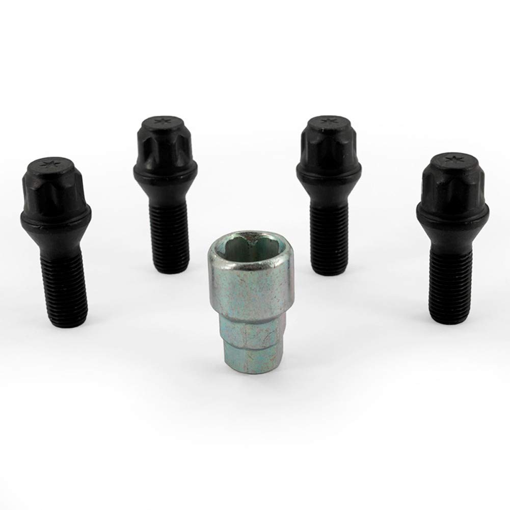 H&R Felgenschloss-Satz, Gewinde M14x1,50 und die Länge des Gewindes beträgt 28 mm, Kegelbund schwarz - 4 Felgenschloss Schrauben inkl 1 Adapter H&R Felgenschloss-Satz, Gewinde M14x1,50 und die Länge des Gewindes beträgt 28 mm, Kegelbund schwarz - 4 Felgenschloss Schrauben inkl 1 Adapter von H&R