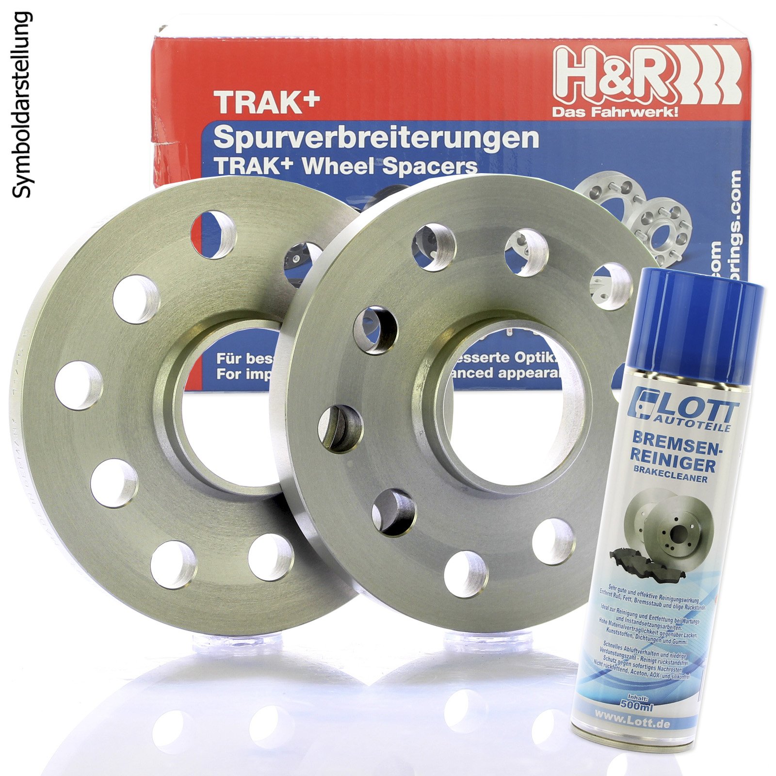 H&R DR Spurplatten Spurverbreiterung Distanzscheiben/Ringe 5x112 30mm // 2x15mm + Bremsenreiniger von H&R