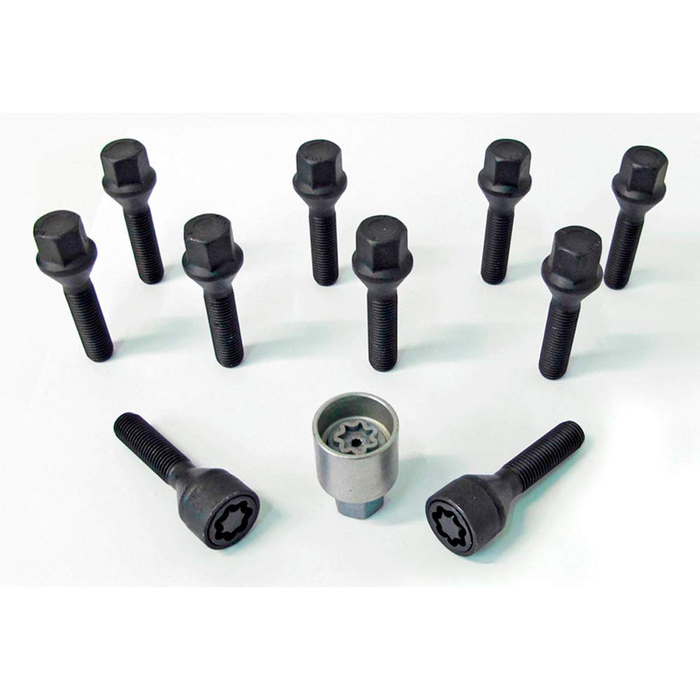 H&R Radschrauben Satz Kegelbund M12x1.50 - Länge 30mm - Schwarz - 10 Stück - inkl. Felgenschloss H&R Radschrauben Satz Kegelbund M12x1.50 - Länge 30mm - Schwarz - 10 Stück - inkl. Felgenschloss von H&R