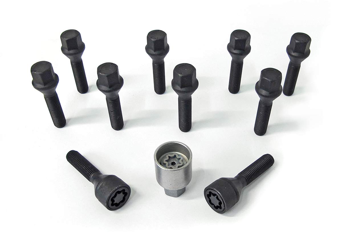 H&R Radschrauben Satz Kegelbund M12x1.50 - Länge 40mm - Schwarz - 10 Stück - inkl. Felgenschloss H&R Radschrauben Satz Kegelbund M12x1.50 - Länge 40mm - Schwarz - 10 Stück - inkl. Felgenschloss von H&R