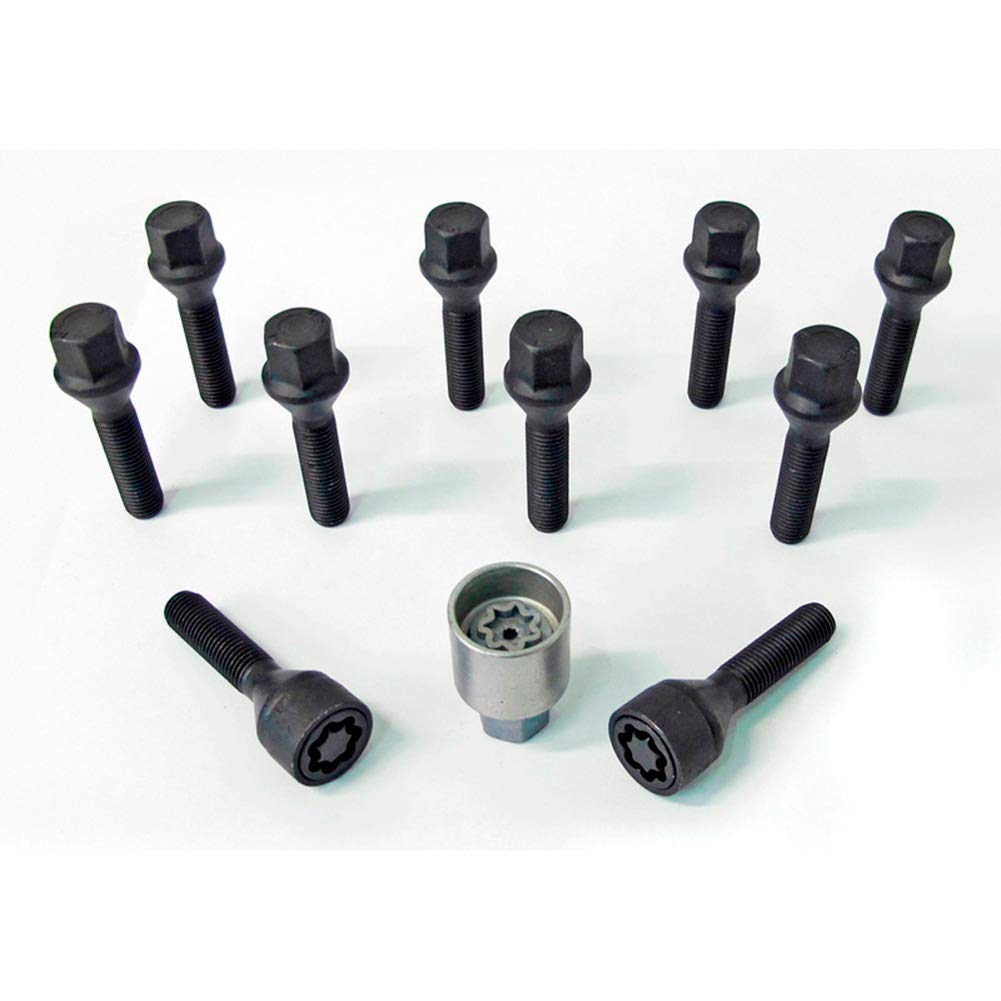 H&R Radschrauben Satz Kegelbund M12x1.50 - Länge 45mm - Schwarz - 10 Stück - inkl. Felgenschloss H&R Radschrauben Satz Kegelbund M12x1.50 - Länge 45mm - Schwarz - 10 Stück - inkl. Felgenschloss von H&R
