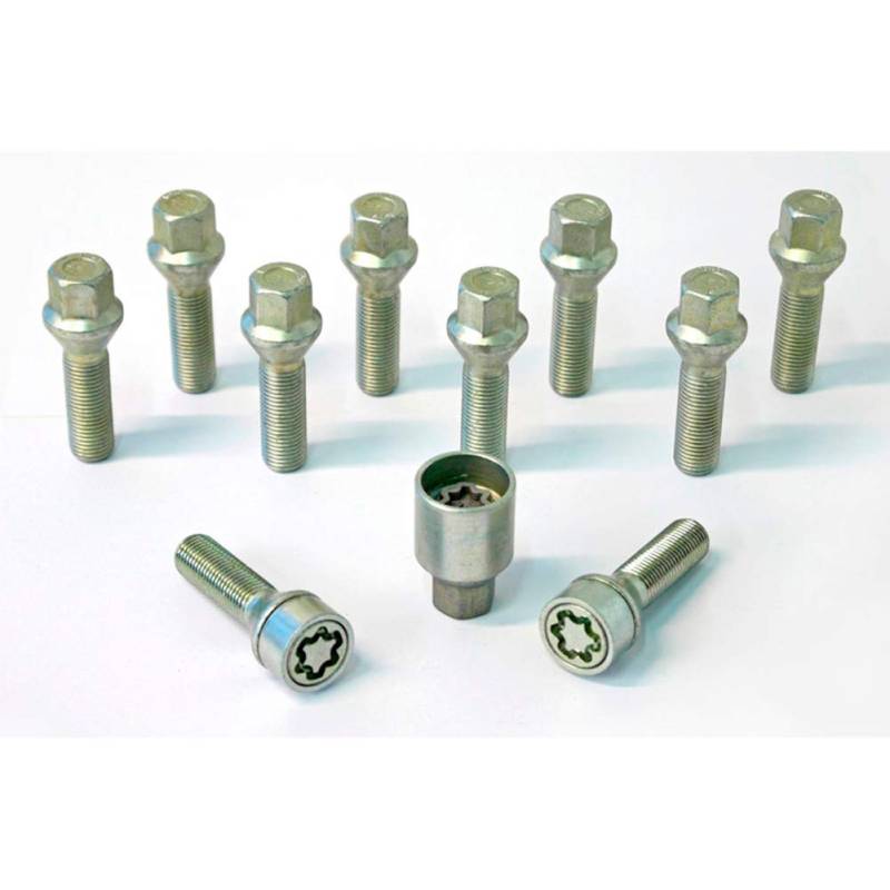 H&R Radschrauben Satz Kegelbund M14x1.50 - Länge 45mm - 10 Stück - inkl. Felgenschloss von H&R
