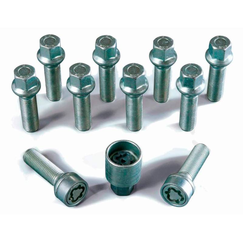 H&R Radschrauben Satz Kugelbund R14 M14x1.50 - Länge 28mm - 10 Stück - inkl. Felgenschloss von H&R