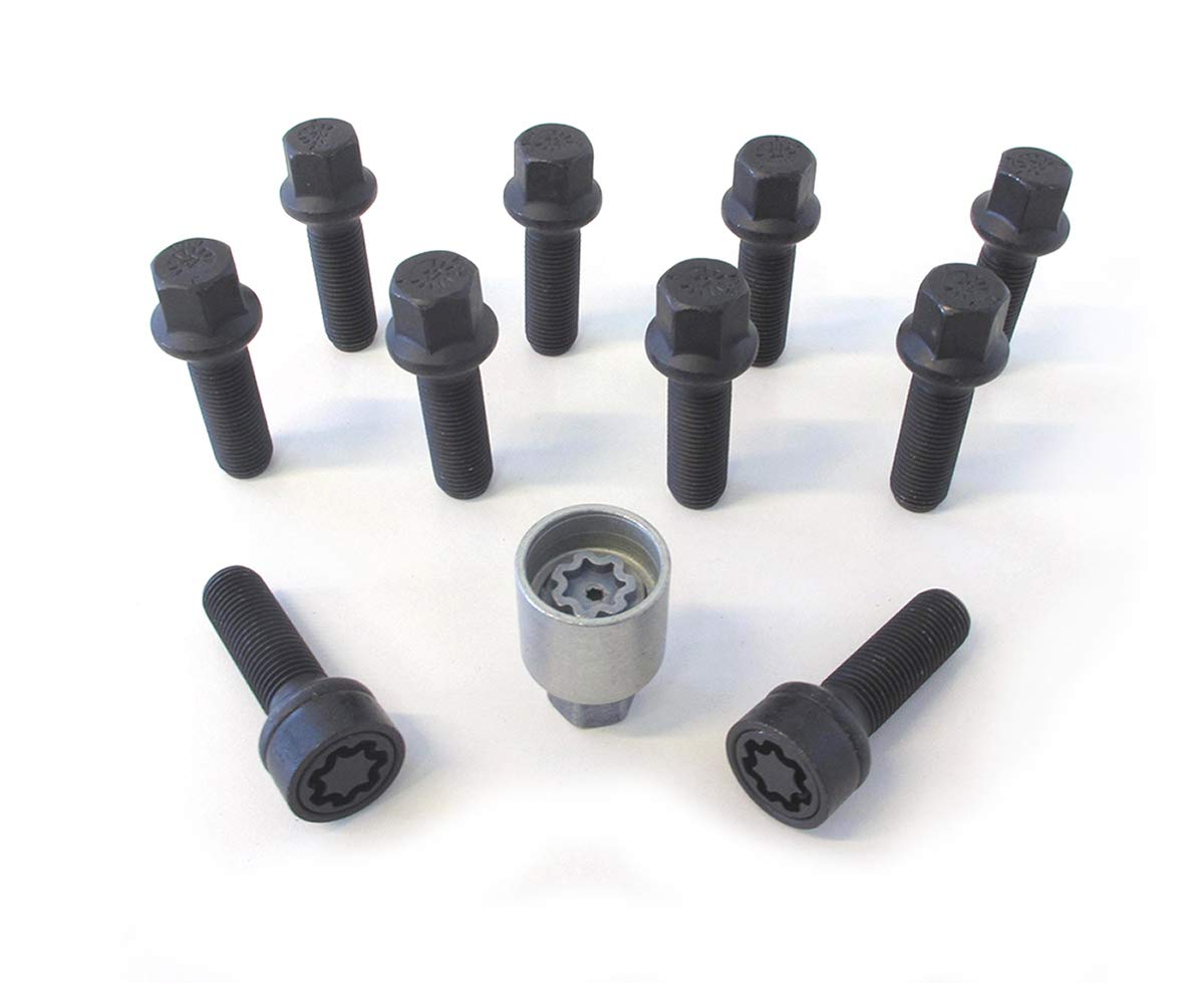 H&R Radschrauben Satz Kugelbund R17 M14x1.50 - Länge 40mm - Schwarz - 10 Stück - inkl. Felgenschloss H&R Radschrauben Satz Kugelbund R17 M14x1.50 - Länge 40mm - Schwarz - 10 Stück - inkl. Felgenschloss von H&R
