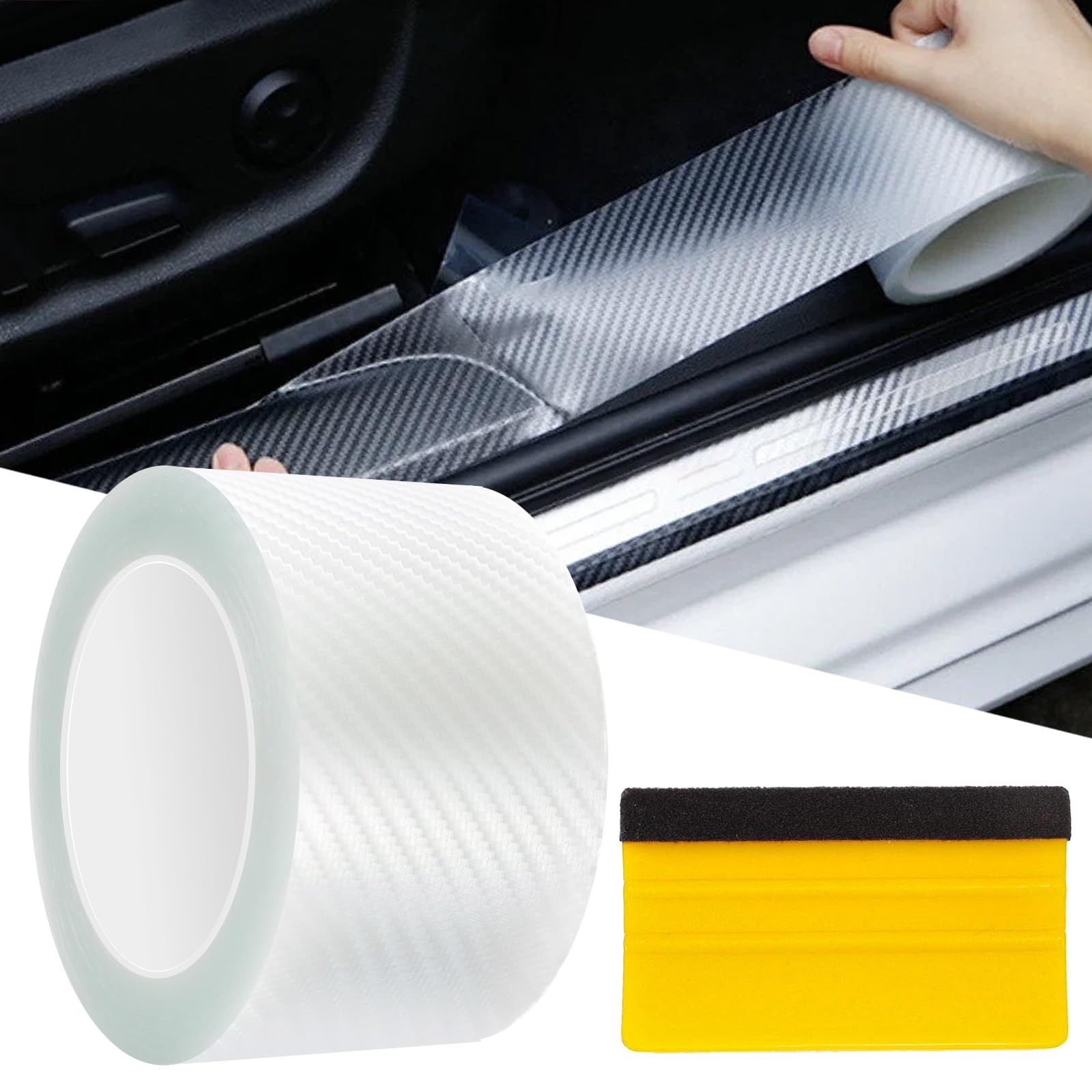 Auto Einstiegsleisten Schutz, 7cm x 10m Auto Einstiegsleisten Kohlefaser Aufkleber Auto Schutzfolie Universal Auto Einstiegsleisten Schutz Auto Schutzfolie Einstiegsleisten für Autotür Kantenschutz Auto Einstiegsleisten Schutz, 7cm x 10m Auto Einstiegsleisten Kohlefaser Aufkleber Auto Schutzfolie Universal Auto Einstiegsleisten Schutz Auto Schutzfolie Einstiegsleisten für Autotür Kantenschutz von HAASIKI