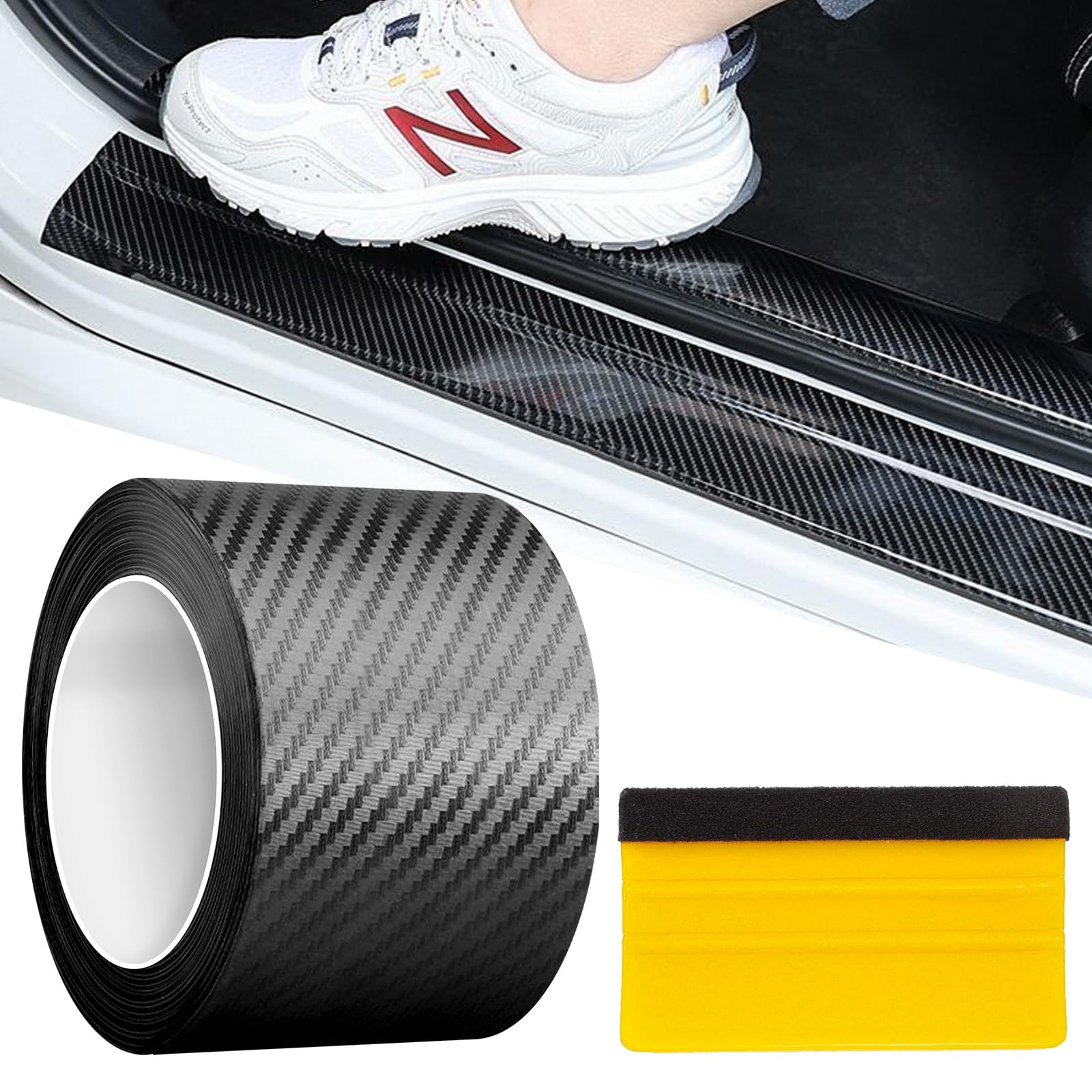 Auto Einstiegsleisten Schutz, 7cm x 10m Auto Einstiegsleisten Kohlefaser Aufkleber Auto Schutzfolie Universal Auto Einstiegsleisten Schutz Auto Schutzfolie Einstiegsleisten für Autotür Kantenschutz Auto Einstiegsleisten Schutz, 7cm x 10m Auto Einstiegsleisten Kohlefaser Aufkleber Auto Schutzfolie Universal Auto Einstiegsleisten Schutz Auto Schutzfolie Einstiegsleisten für Autotür Kantenschutz von HAASIKI