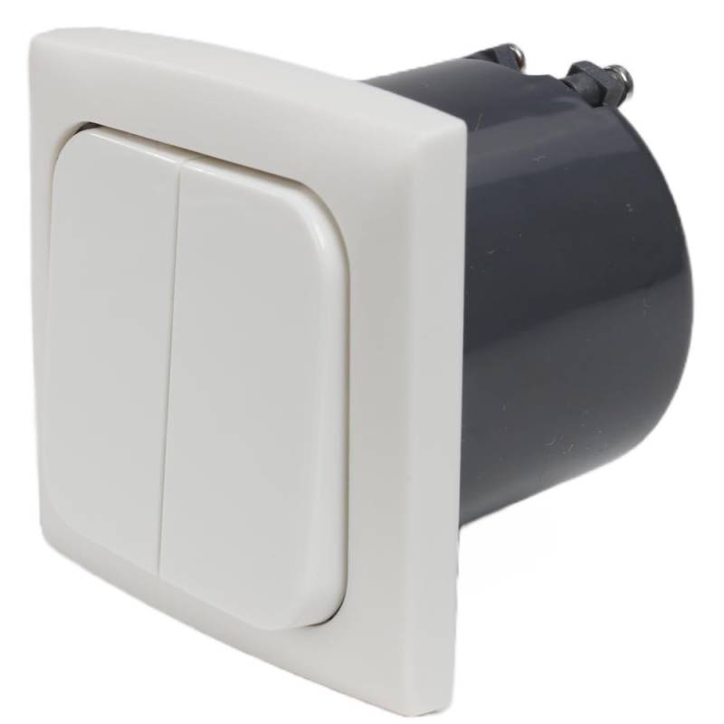 C-Line Presto Inprojal CBE 12-230 Volt Serienschalter + Rahmen + Isodose Wohnmobil Wohnwagen Boot weiß von HABA