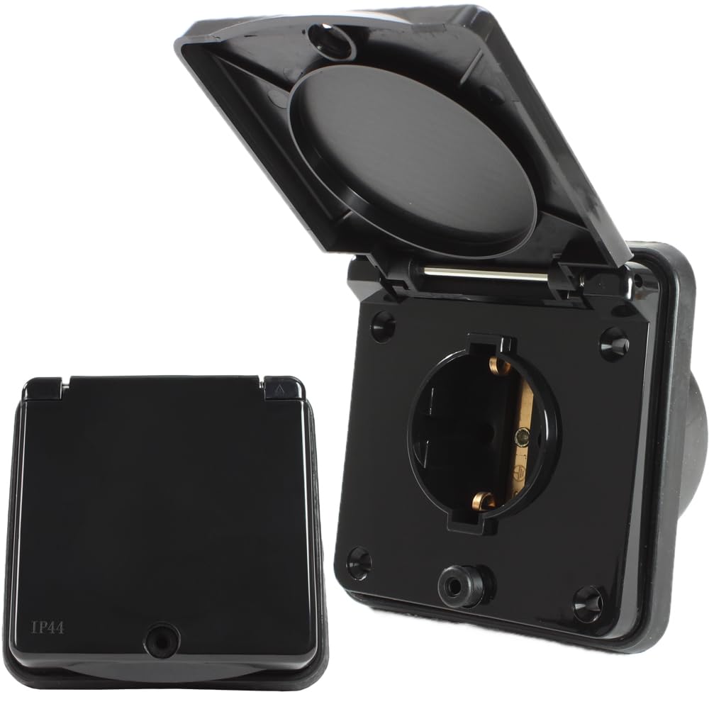 HABA Aussensteckdose Vorzeltsteckdose Einbausteckdose IP44 Wohnwagen Wohnmobil Caravan 220V - 240V Schuko schwarz HABA Aussensteckdose Vorzeltsteckdose Einbausteckdose IP44 Wohnwagen Wohnmobil Caravan 220V - 240V Schuko schwarz von HABA