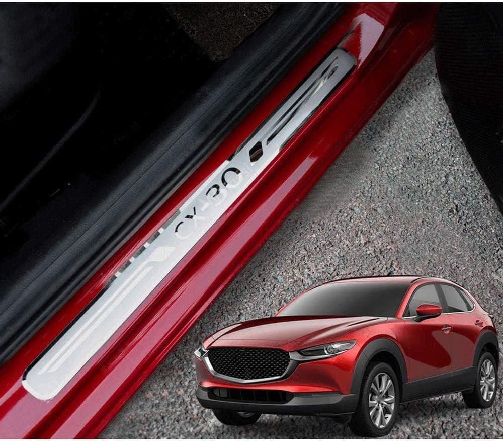 4 Stück Auto Einstiegsleisten Schutzfolie Für Mazda CX-30 CX30 2019 2020, Edelstahl Türschweller Aufkleber Lackschutzfolie rutschfest Kratzfest Kratzschutzfolien von HABURN